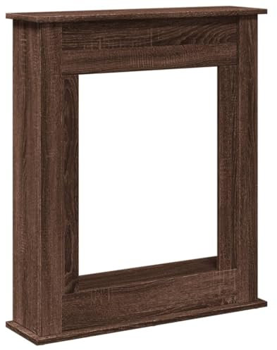 vidaXL Cadre de cheminée chêne Marron 75x20x87,5 cm Bois d'ingénierie, cheminée, Console de cheminée, Ensemble de Tour de cheminée, Tour de cheminée