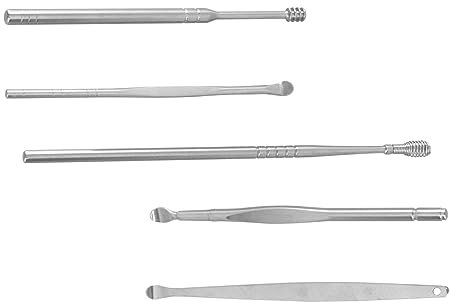 COLLBATH 2 Sätze Ohrenschmalz-entfernungswerkzeug Aus Karbonstahl Ohrlöffel Für Arztpraxen Und Den Heimgebrauch 5 Stück * 2