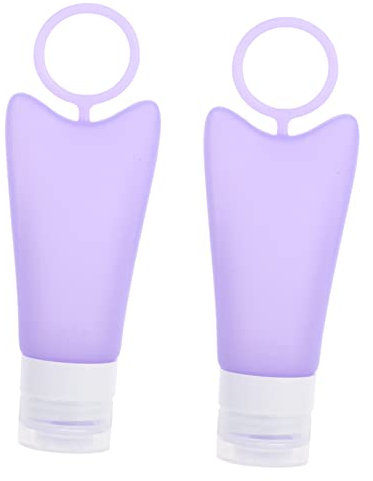 Ipetboom Silicone Travel Bottles Set: 2 Pcs Squeeze Leak Proof Refillable Lotion Container with Hook and Flip Caps for Shampoo Conditioner Toiletries