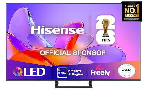 Hisense 75 75A7QTUK QLED Smart AI TV - 4K Direct Lit Viewing, Quantum Dot Colour, Hi-View AI Engine, Built in Subwoofer, Dolby Vision, Dolby Atmos with with Freely, Disney +, YouTube, Netflix