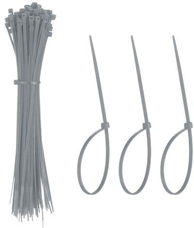 YELARXI Fascette fermacavi in plastica, autobloccanti, 10 cm, adatte per casa, giardino, ufficio, officina, viaggi, confezione da 100, grigio scuro