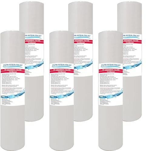 Cartuccia Filtro Acqua Polipropilene A SEDIMENTI 10 Pollici Micron 10 per OSMOSI INVERSA DEPURATORE Acqua Set 6 Pezzi