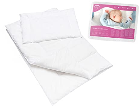 2 Piece Duvet Quilt & Flat Pillow Set for Baby Cot (120x90 cm)