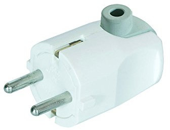 Spina Schuko ad angolo, con protezione contatto, spina 220 V angolare, bianca, IP20 16A ~ 250 V