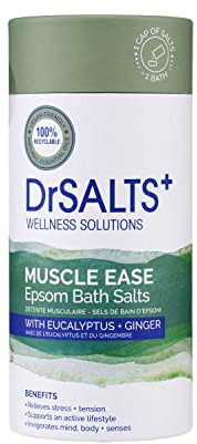 DrSALTS+ Muscle Therapy Epsom Salts - Invigorating Epsom Bath Salts for Muscle Recovery with Eucalyptus, Ginger and Rosemary Essential Oils, 750 g