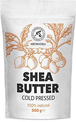 Shea Butter 500g - Kaltgepresst - Afrika - Rein & Natürlich Karité Body Butter - Körperbutter - Massage - Intensive Pflege für Gesicht - Körper - Haare