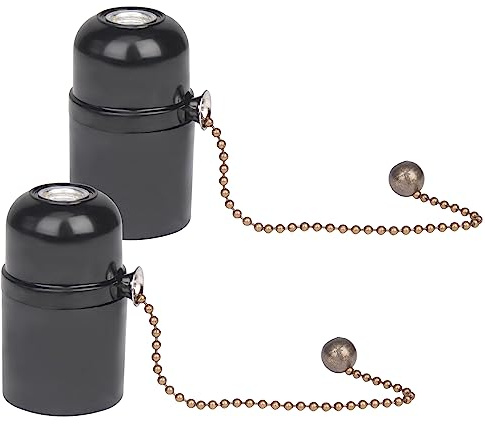 FIRVRE 2×E27 Vintage Portalampada con catena a strappo adattatori portalampada Edison per banchieri di vetro Lampada da scrivania Lampade da tavolo Lampada da terra Lampade da parete