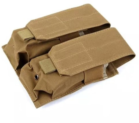 HOUSON Taktische Magazintasche, MOLLE Mag Pouch Magazinbeutel Jagd Magazin Tasche Doppel Molle Beutel für M4/M16/AK47/AK74 Magazin Khaki