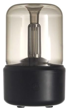 HOME DECO FACTORY - VE6074 Difusor de Aceites Esenciales Vidrio Ahumado - Diseño Moderno, Funcionamiento Sencillo, Modos de Difusión Variados, 120 ML, Negro