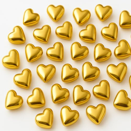 Edible Sprinkles 100g | Edible Sprinkles for Cake Decorating, Cookies & Cupcakes | Edible Mother's Day Heart Sprinkles for Wedding, Birthday & Dessert Toppers (Gold Heart 01)