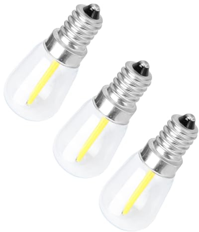 Veemoon Lot de 3 Ampoules LED E14 220v 1,5w pour Réfrigérateur et Machine à Coudre, Verre Blanc, Angle D'éclairage 360°, Protection Ip65, Longue Durée 15000 Heures