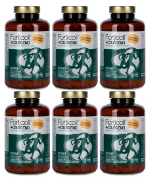 Forticoll - Colágeno BioActivo Sport, Pack 6 x 180 Comprimidos, Colágeno Hidrolizado, Vitaminas D, C, K2, Magnesio y Zinc, Coenzima Q10, Suplemento Articulaciones y Huesos