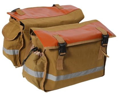 Fenteer Double Pannier, Bike Pannier, Versatile, Saddle Bag, Bike Bags for Rear Rack, for Grocery Riding Travel, Dark Brown