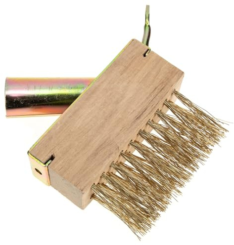 COLLBATH Spazzola in Metallo per Fessure in Giardino Setole Dure in Filo di Acciaio Ramato Strumento Manuale per Rimozione Muschio e Diserbo di Crepe su Cortili e Vialetti