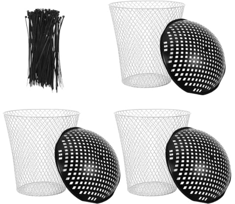 Toyvian 1 Juego de compostador de lombrices subterráneo - Compostador metálico para Exteriores con Tapa de Rejilla - de vermicompostaje para residuos de Alimentos de Cocina, huerto y Patio Trasero
