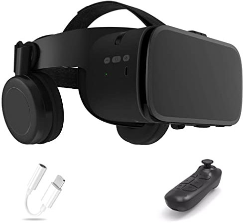 JYMYGS Lunette 3D VR, Casque de Réalité Virtuelle, Casque VR, Contrôleur Bluetooth Smartphone pour iPhone 13 Pro Max/13 Pro/13/12/11, pour Samsung Galaxy S21, Huawei, Xiaomi séries