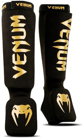 VENUM Kontact Shin Guards, Parastinchi Unisex adulto, Nero/Oro, M