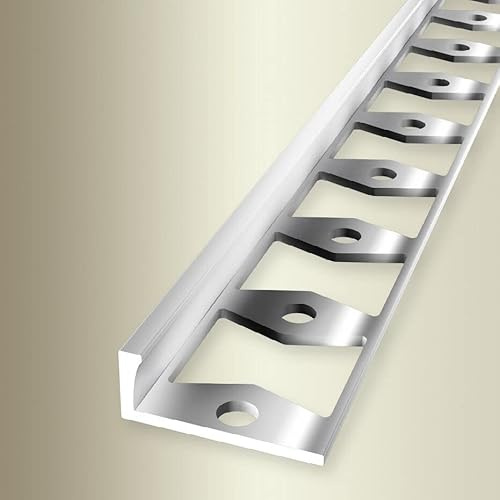 PROVISTON Profilo di finitura, larghezza: 22,5 mm, altezza: 6 mm, lunghezza: 2500 mm, alluminio lucido, doppio profilo K, punzonato