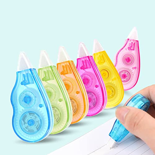 6 Stück Korrekturroller Korrekturmaus,4 m x 5 mm Korrekturband,White Out Tape,Mini Korrekturroller Korrekturmaus Set,Ideal für das Büro, das Home Office oder die Schule