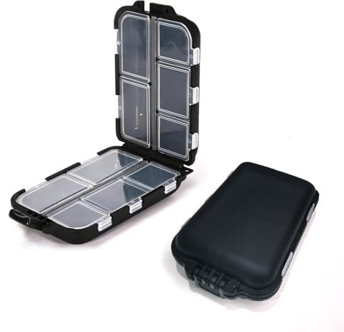MAIANY Tablettenbox Reise-Pillen-Organizer, Tragbare Doppelschichtige Medikamenten-Aufbewahrungsbox mit 10 Fächern für Vitamine Lebertran Nahrungsergänzungsmittel (Schwarz)