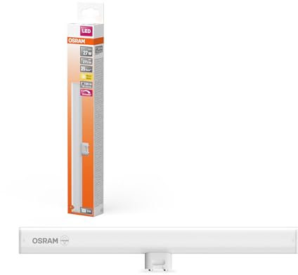 Osram LEDinestra stabförmige LED-Lampe aus gefrostetem Kunststoff, S14d Fassung, dimmbar, warmweißes Licht mit 2700 K, 30 cm lang, 3 W, 275 lm, ausgezeichnete Farbwiedergabe mit CRI 90, EEK F.