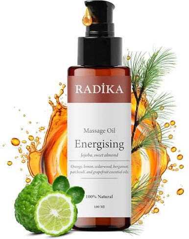 Radika Aromatherapy 100ml | Massageöl | Shea, Jojoba, Süßmandel, Ylang Ylang, Patschuli, Bergamotte, Zitrone, Orangenschale & Grapefruit | Massage oil für Entspannung