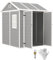 Outsunny Casetta da Giardino Porta Attrezzi in Finitura Effetto Legno Graffiato con Pavimento, 2.91m² Capanno da Giardino con Doppia Porte e Serratura, Tetto Inclinato, 181x181x220cm, Grigio