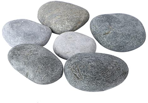 Abaodam 6pcs Hand-Painted DIY Polishing Pebbles Mixed Colors 5-9cm for Children’s Drawing and Creative Rock Painting Craft Set