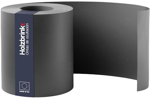 HOLZBRINK Sichtschutzstreifen aus PP für Doppelstabmattenzaun, Einzelstabmattenzaun | 19 cm x 26 m | Sichtschutz Balkon, Garten, Terrasse | Anthrazit (RAL 7016)