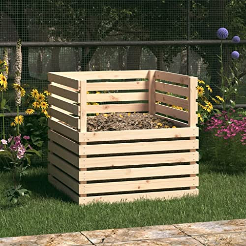 Juroupi Compostiera 80x80x78 cm in Legno Massello di Pino,Prato e Giardino,Giardinaggio,Compostaggio,Compostiere-822187