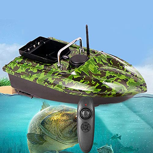 LJCSSD Bateau D'appat De Pêche, Grande Capacité 5200Mah Batterie, Bateau Amorceur Peche Carpe Croisière en Une Clé 500m sur OpéRation à Distance Green