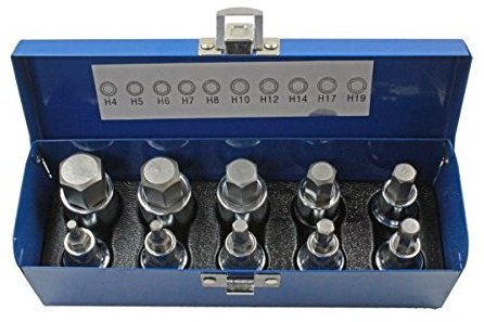 BERGEN TOOLS B1695 US Pro - Juego de llaves de vaso hexagonal de 1/2 pulgadas