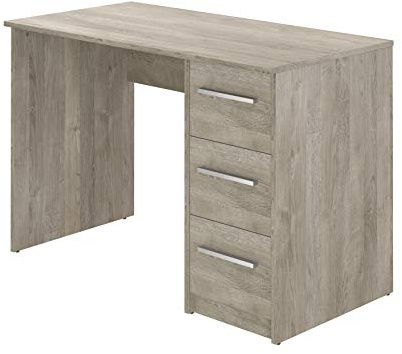 Amazon Basics Moderner Home-Office-Schreibtisch, Computertisch mit 3 Schubladen, einfacher Aufbau, 56 x 110 x 73,5 cm, Eiche