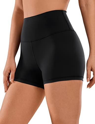 CRZ YOGA Femmes Naked Feeling Biker Shorts Workout Athletic Yoga Shorts pour Femmes Collants Running - 7 cm Noir 40