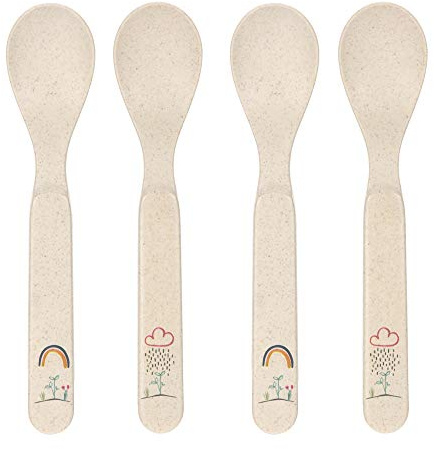 LÄSSIG Kinder Löffel Set (4 Stk.) Kinderbesteck ohne Melamin, BPA-frei, für Spülmaschine und Mikrowelle/Spoon Set Garden Explorer