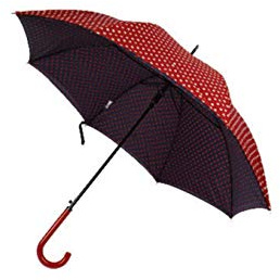 CHAJU PARAGUAS DE DOBLE TELA DE LUNARES ROJO, AUTOMATICO Y ANTIVIENTO