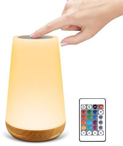 BNGXR Luce Notturna Bambini, Lampada da Comodino Ricaricabile, Lampada LED con 13 Colori, 5 Livelli di Luminosità 3 Modi di Illuminazione e Telecomando, per Camera da Letto, Cameretta dei Bambini