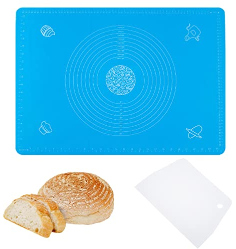 Silikonmatte Backmatte, Dough Scraper Plastic, 50x40cm Silikon Teigmatte, Backmatte Silikon, Silikonmatte Backen Rutschfeste, Backmatte Silikon Groß, Backenunterlage für ofen
