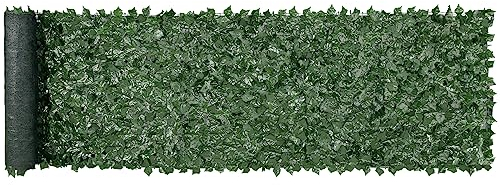 VEVOR Sichtschutzzaun 990x4010mm künstlicher grüner Sichtschutz Efeuzaun mit Netzgeweberückseite und verstärkter Verbindung, künstliche Hecken mit Weinblättern als Dekoration für Garten Hof Balkon