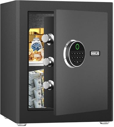 HSGCJS Biometric Fingerprint Safe, Home Safe Box with full Digital Keypad,Security Safe For Home,Office and Hotel-1.93 Cubic Feet