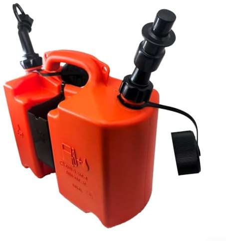 Volakebeing Bidon Combi Économique Pour Tronçonneuse, 5L Bidon Combiné Robuste Pour Carburant Et Huile De Barre Avec Porte-Outils, Bidon Combiné Avec Becs À Fermeture Automatique