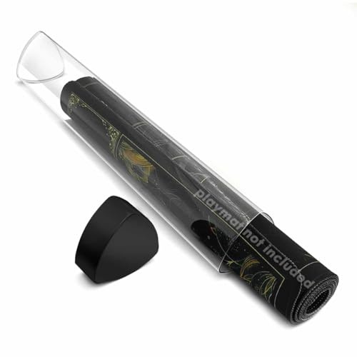 FROGIGO Playmat Tube Prism-Shaped for TCG Playmats - Non-Slip Play Mat Holder with Easy in/Out & Anti-Roll Design, Durable Mat Storage Case (1 Pcs, Black Cap)
