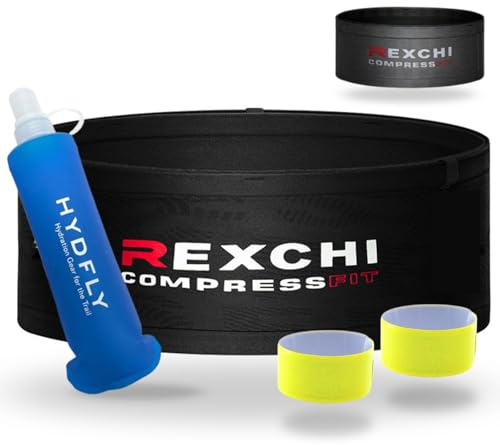 Riñonera Running Unisex, Reversible, Sin Rebotes. Cinturon Running Ultra Ligero De Gran Capacidad y Transpirabilidad. Incluye Soft Flask de 250ml Libre de BPA y 2 Unds. de Brazaletes Reflectantes.