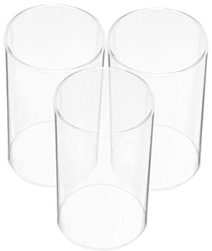 NUOBESTY 3pezzi Candela in Vetro Trasparente Paralumi Per Candele Decorativi Portacandele Cilindrici Per Tavolo Copricandele in Vetro Antivento Paralume Per Candela
