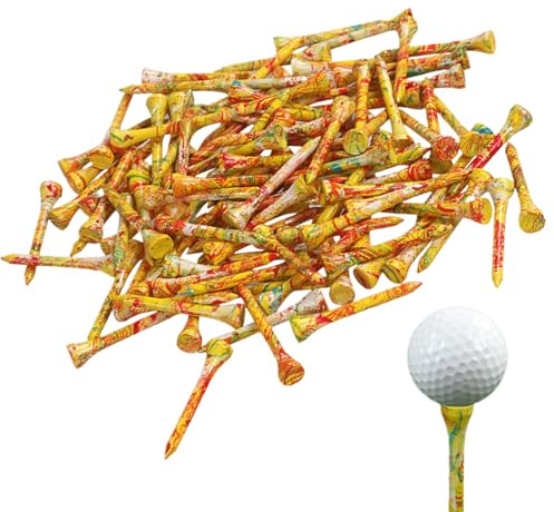Tee Da Golf In Legno, 50 pezzis Piccoli Holz Da Golf Colorati, Setter Per L'altezza Del Tee Dagolf, Supporti Per La Pallina Del Golfista, accessoris Dagolf Perl'allenamento Dello Swing Peruomini Donne