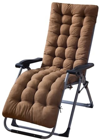Mateju Cojín para Tumbona de Jardín 53x170x8cm, Suave Cómodo Cojín Reclinable Colchoneta para Tumbonas, Ideal para Exterior Sillas Balcón Playa Terraza (Marrón,53x170x8cm)
