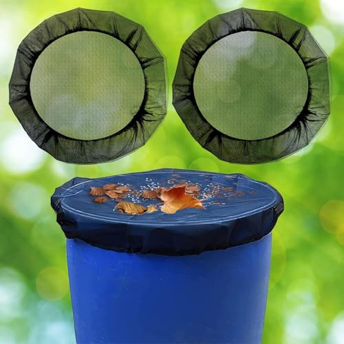 2 Pcs Rain Barrel Net Cover, with Elastic Band Rain Barrel Mesh Cover, Suitable for 70cm Diameter