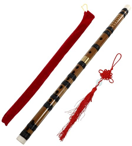 ARTSEWPLY Flauta de Bambú Amarga Tradicional en Tono G, Flauta para Principiantes y Adultos, Instrumento Musical de Dos Secciones en Color Madera Natural, Adecuado para Practicar y Aprender