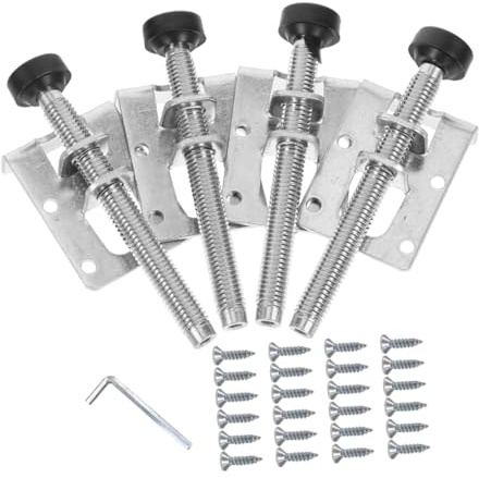 NUOBESTY Pieds de Meuble Réglables Robustes Antidérapants pour Armoires et Meubles, Kit d'ancrage Latéral Vis, Coussinets de Nivellement pour Sols Irréguliers, Lot de 4 Set de Pièces,