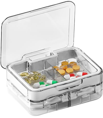 Qkbuza Komprimerad avdelare | Bärbar och kompakt medicinförvaring | Veckovis daglig förvaring för vuxna resor arbete sjuksköterskor äldre